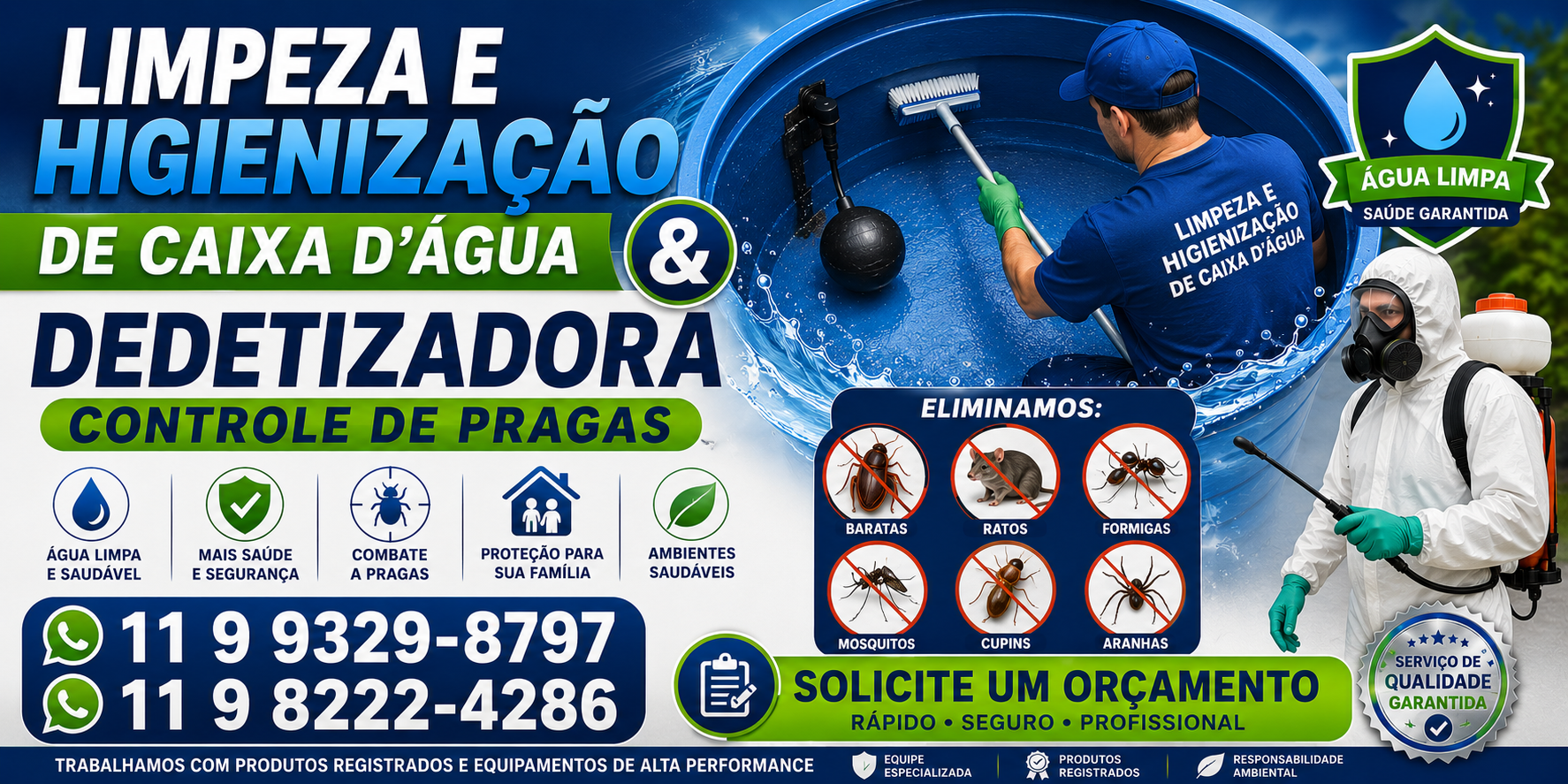 Limpeza e Higienizacao De Caixa Dagua Itaquera e Dedetizadora aricanduva